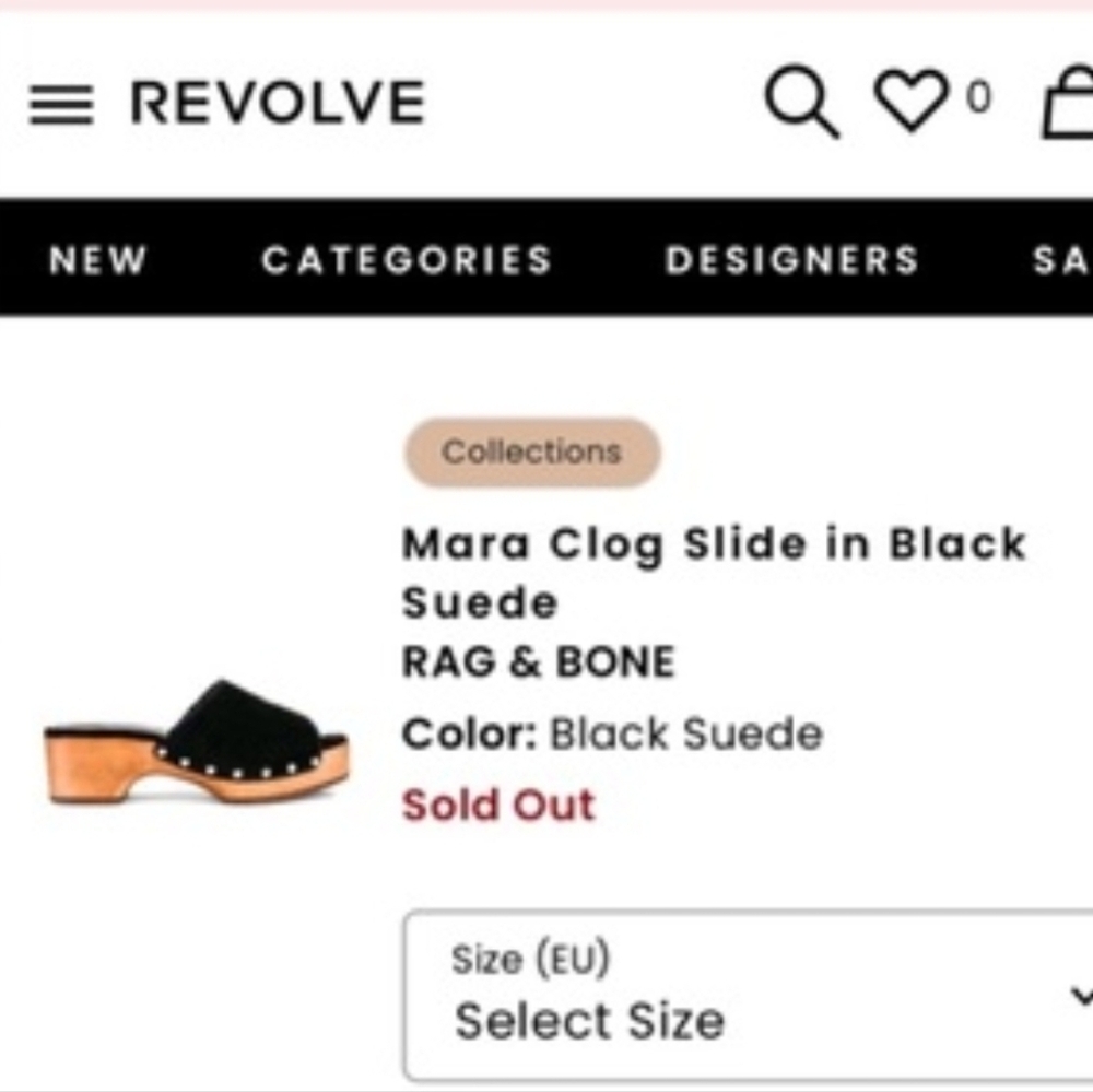 Rag & Bone Mara Clog Slide In Black Suede Revolve 36 View 4